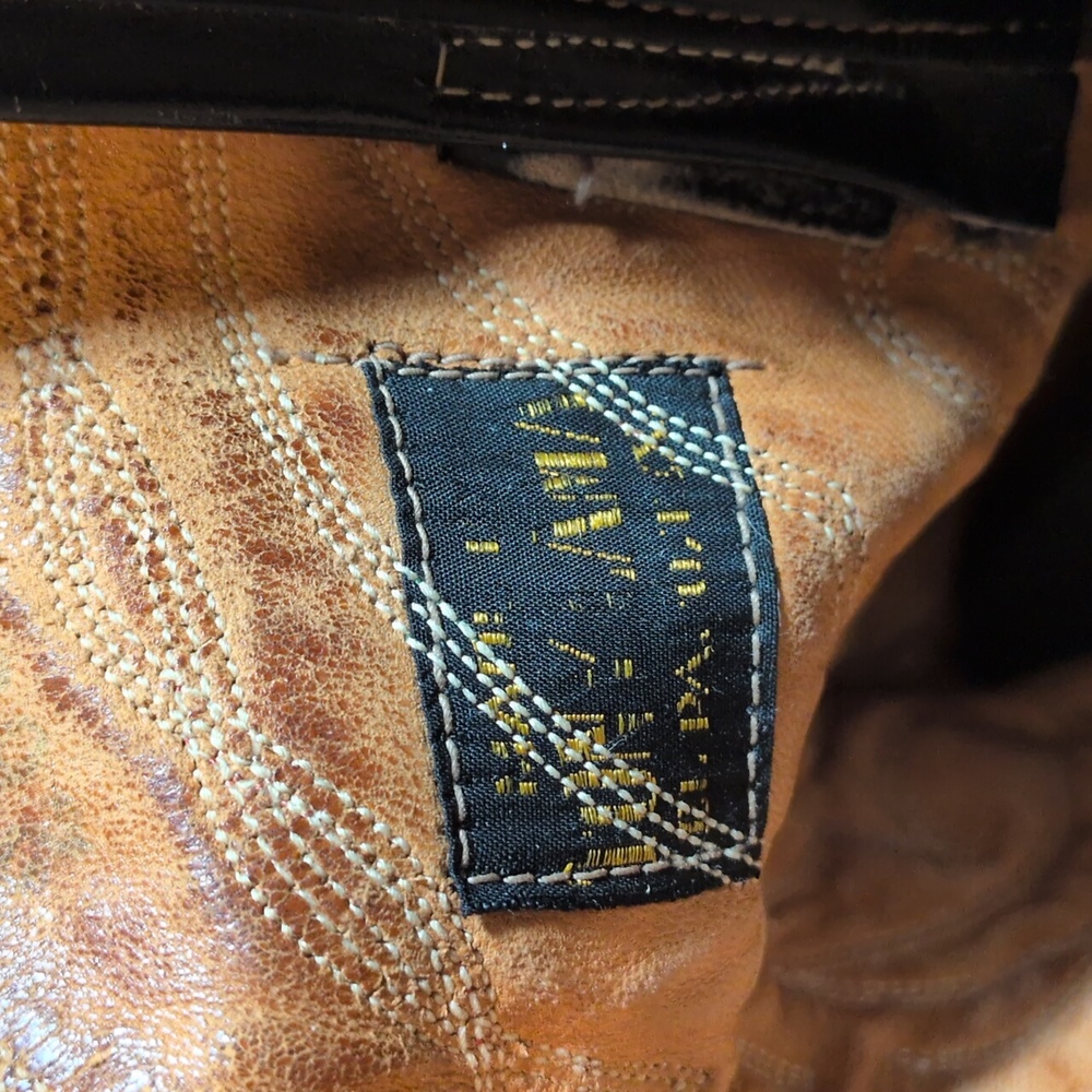 Tony Lama Black Vintage Leather Western Boots Rainbow Stitch Sz 8? - Picture 2 of 8